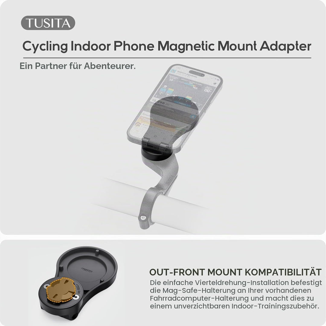 TUSITA Fahrrad Indoor Telefonhalterung Adapter für MagSafe Geräte Kompatibel mit Wahoo Fahrradcomput