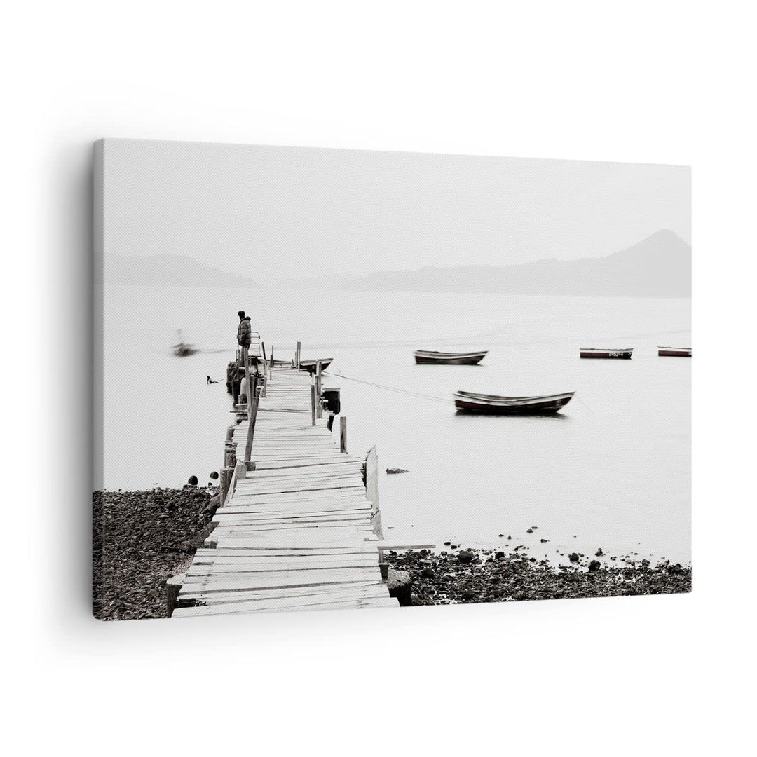 Bilder auf Leinwand Fussgängerbrücke See hongkong Leinwandbild 70x50cm Wandbilder Dekoration Wohnzim