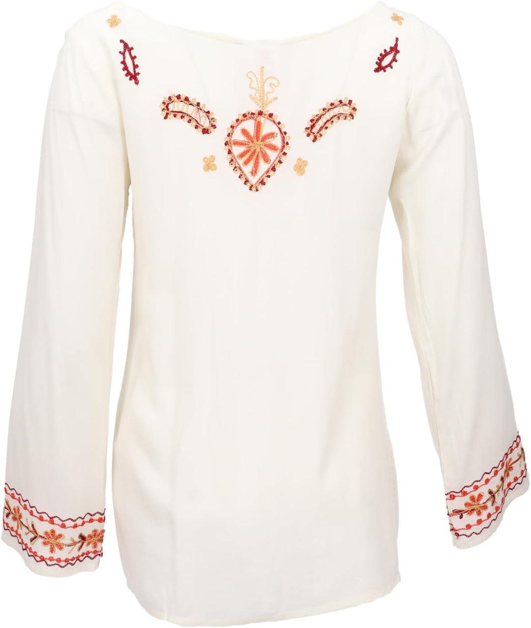 GURU SHOP Bestickte Elfenbluse, Boho Damenbluse 38 Cremeweiss, 38 Cremeweiss
