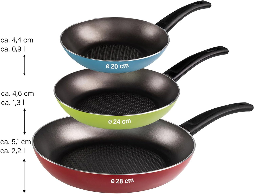 STONELINE VERY TITAN Pfannenset 3 teilig, 20/24/28 cm, Pfanne Induktion geeignet, Antihaft beschicht