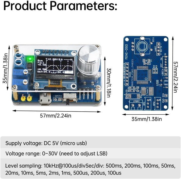 Stc8a8k DIY-Oszilloskop-Kit Mit 0,96-Zoll-LCD-Einkanal-Digitaloszilloskop Mit 30&Nbsp V/10&Nbsp kHz