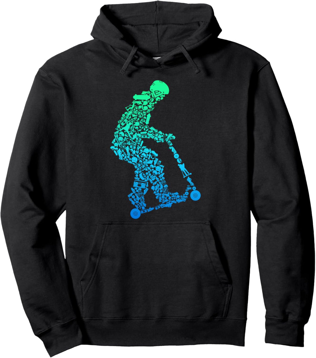 Scooter Roller Stunt E-Scooter Jungen & Kinder Pullover Hoodie