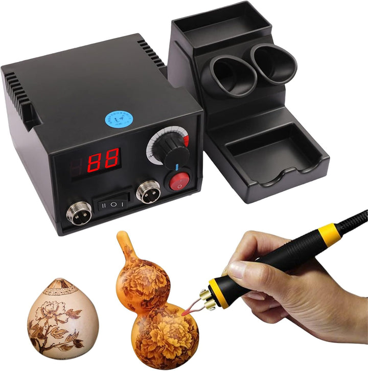 Pyrographie Maschine, Dual Pen Holzfeuer-Kit, 220 V Digitaler Holzbrenner, 0-700℃ Temperatur Einstel