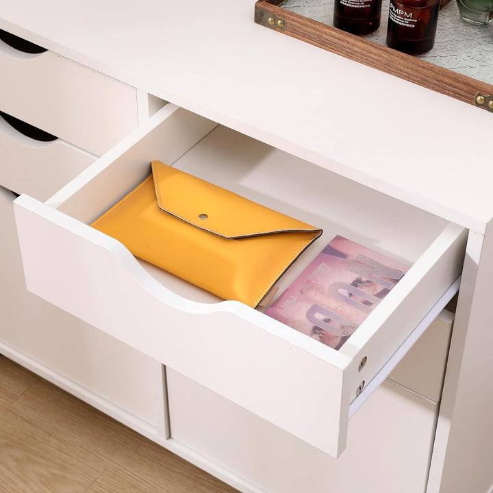 MMT Aufbewahrungsschrank, weiss, 4 Schubladen, Podest, 2 Schrank, mobiler Aktenschrank, Make-up-Aufb