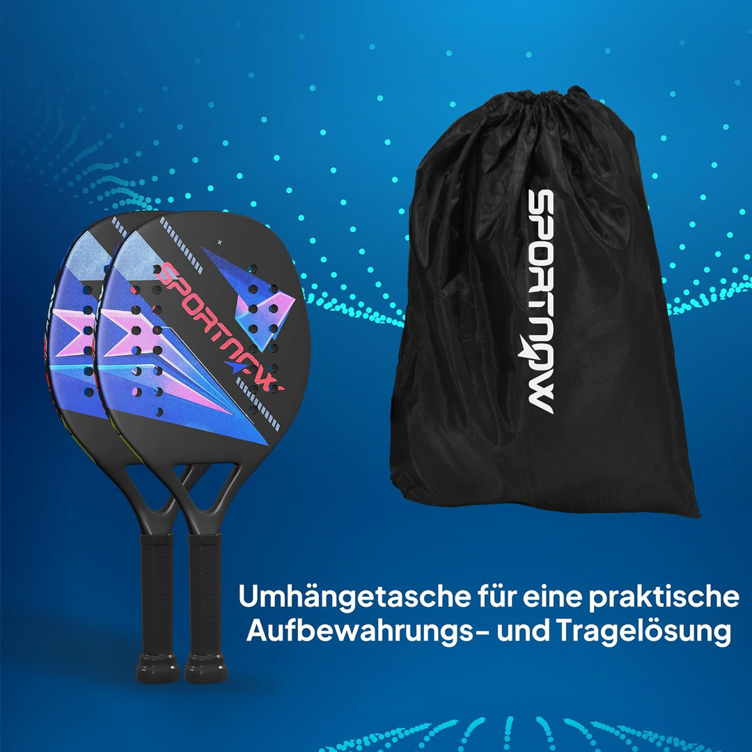SPORTNOW Pickleball Paddles Set Schläger Set mit 2 Schlägern, Kohlefaser Oberfläche rutschfest Griff