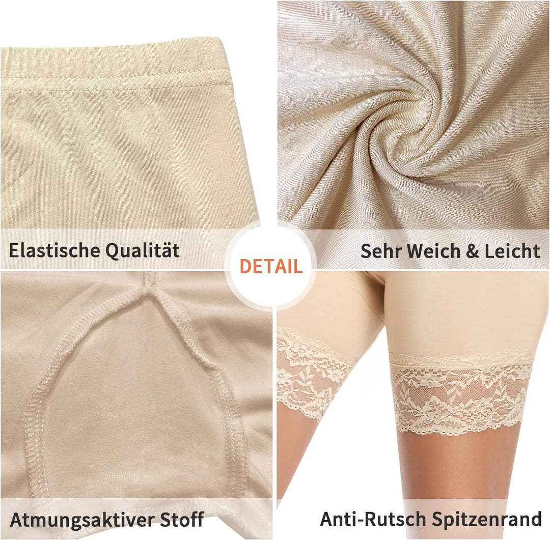 YARRCO Damen Unterhosen Radlerhose Unter Hose Kurz Hohe Taille für Rock Kleid Sommer Boxershorts Unt