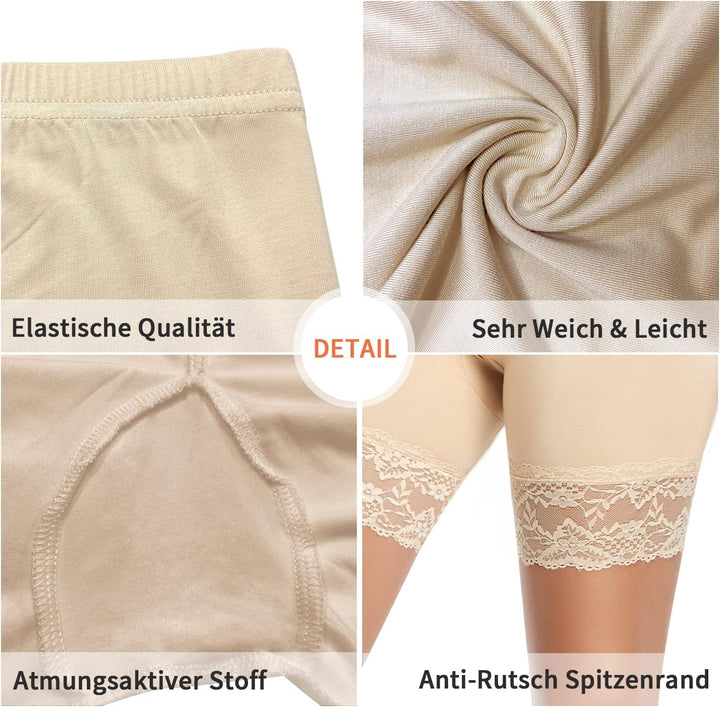 YARRCO Damen Unterhosen Radlerhose Unter Hose Kurz Hohe Taille für Rock Kleid Sommer Boxershorts Unt