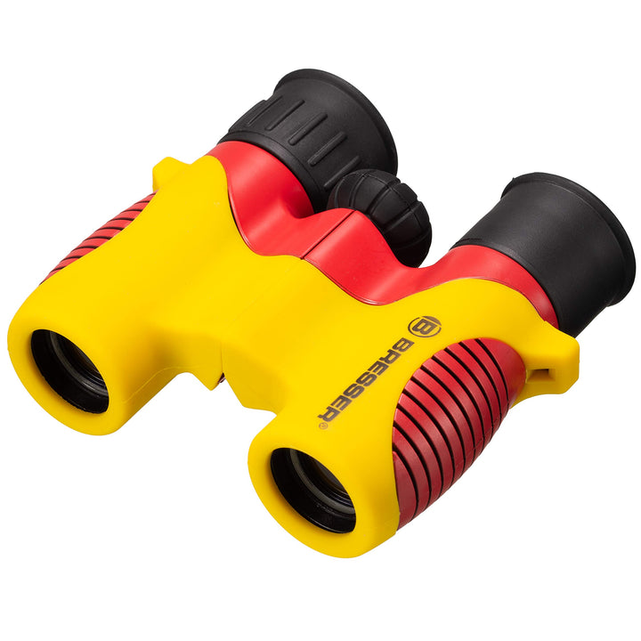 Bresser Junior Kinderfernglas 6x21 Schwarz-Rot-Gold mit gummierter Oberfläche, Dioptrienausgleich, M