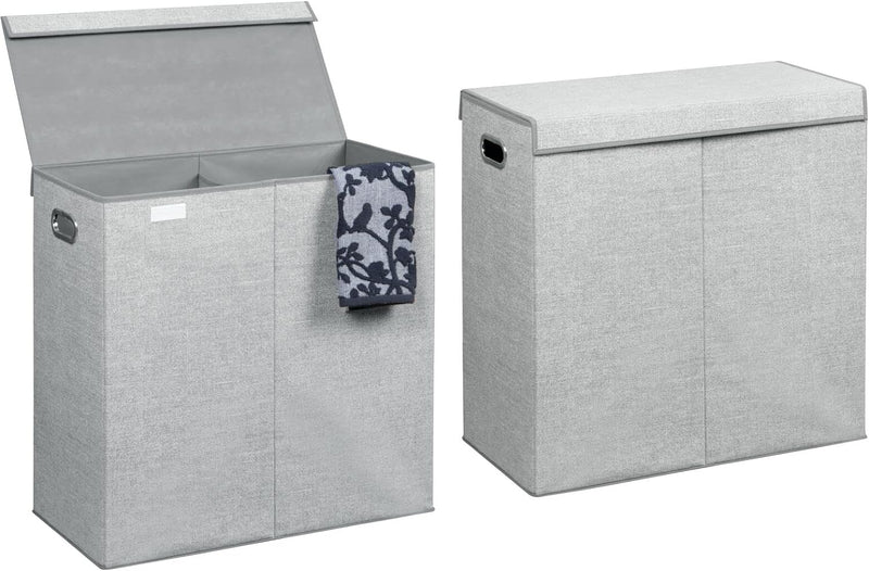 mDesign 2er-Set Wäschetruhe aus atmungsaktivem Polypropylen – Design Wäschekorb für Waschküche, Bad