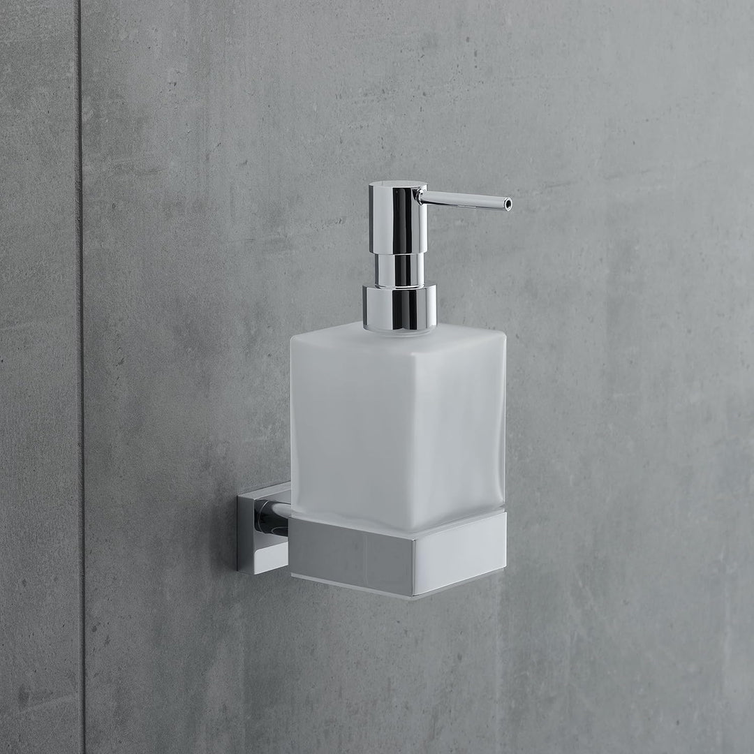 Duravit Seifenspender Karree, Flüssigseifen-Spender, Pumpseifenspender nachfüllbar, Wandmontage, Fas
