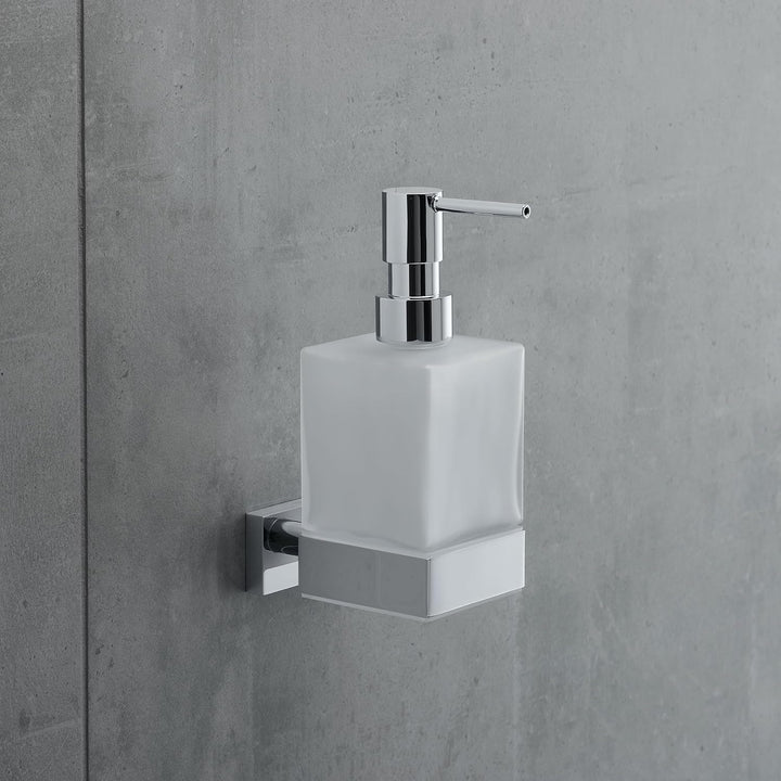 Duravit Seifenspender Karree, Flüssigseifen-Spender, Pumpseifenspender nachfüllbar, Wandmontage, Fas