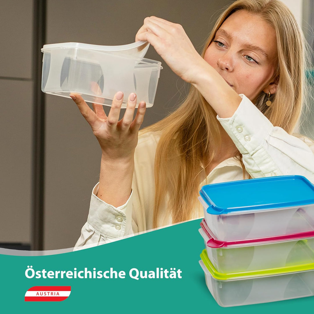 MiraHome Gefrierdosen 6x2L rechteckig grün – Vorratsdosen mit Deckel luftdicht – Transparente Frisch
