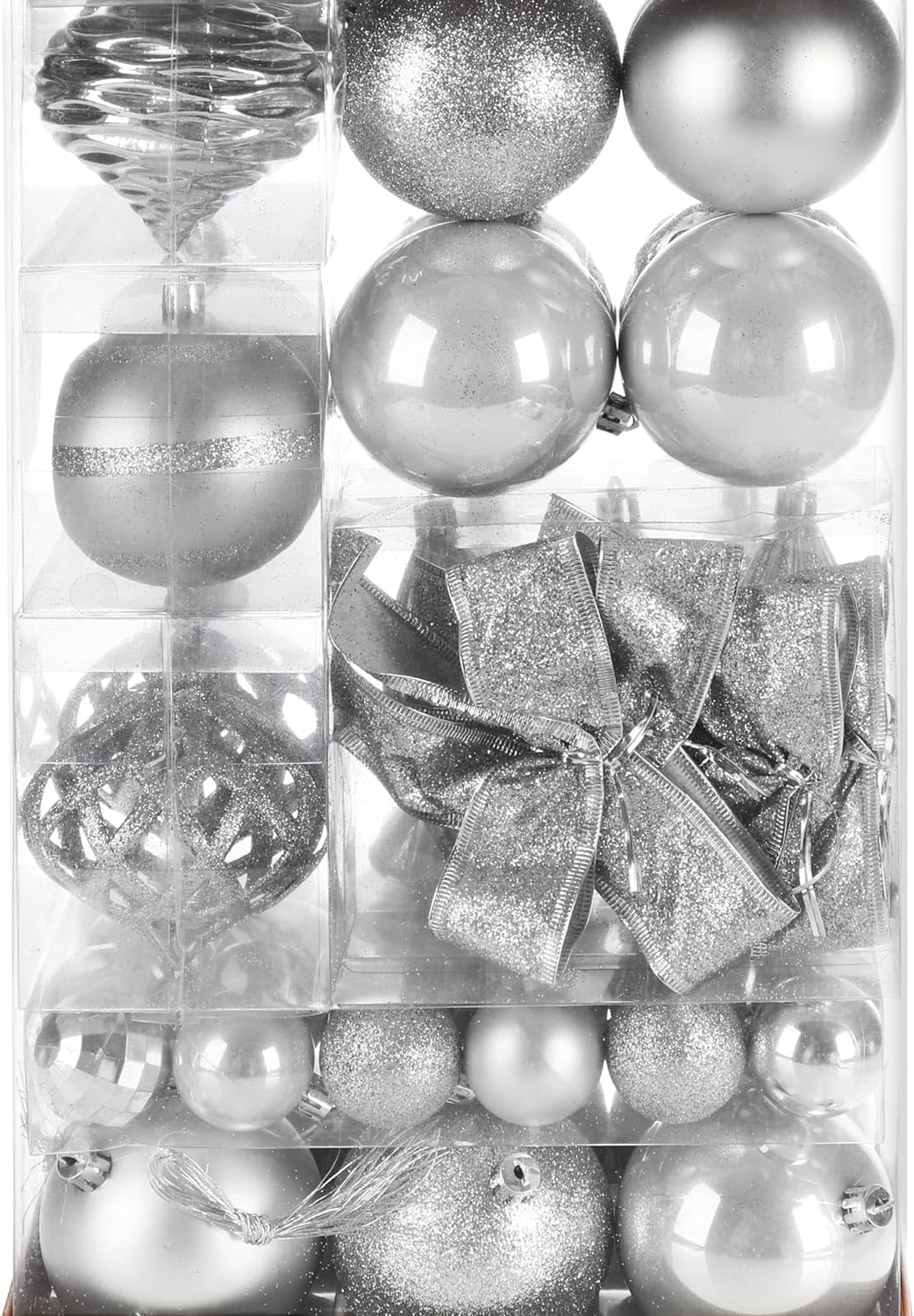 com-four® 51x Weihnachtskugeln, Christbaumkugeln bruchsicher aus Kunststoff für Weihnachten, Baumsch
