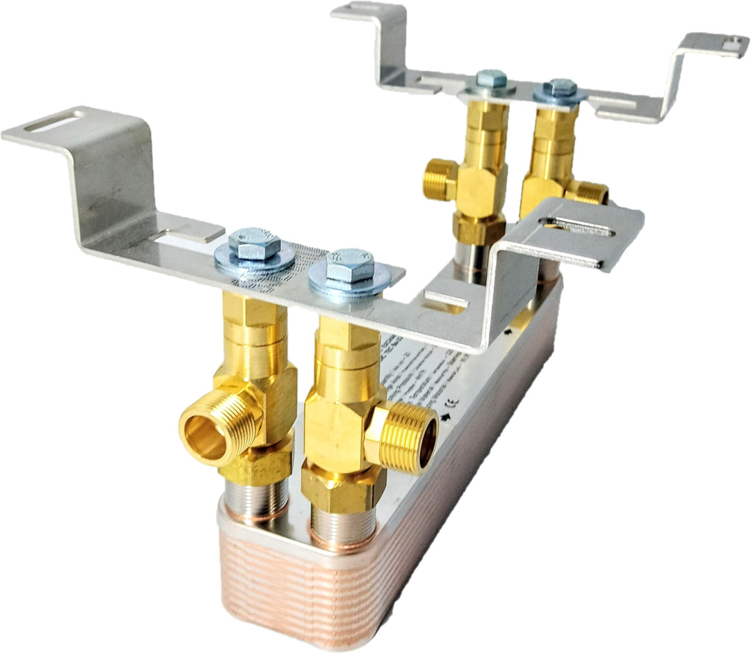 Edelstahl Plattenwärmetauscher Wärmetauscher Nordic Tec Ba-23-20 20 Platten 90kW 3/4” mit Wandbefest