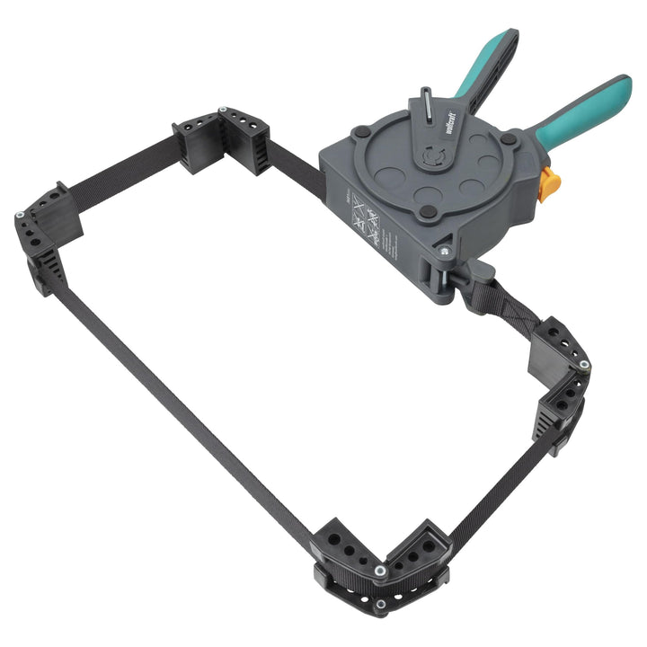 wolfcraft Einhand-Rahmenspanner 3681000 – Bandspanner zur schnellen Fixierung von Brettern & Rahmen