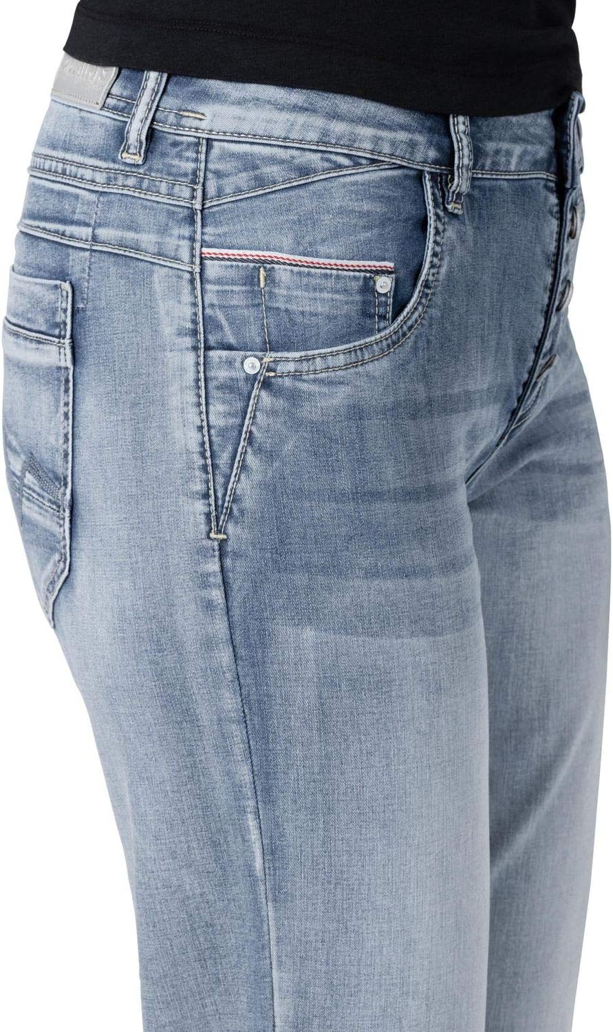 Timezone Damen Regular Jillytz Cropped Jeans, Aqua Blue Wash