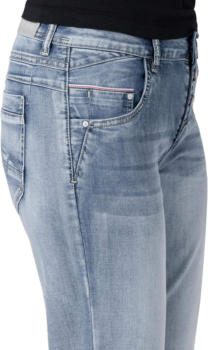 Timezone Damen Regular Jillytz Cropped Jeans, Aqua Blue Wash