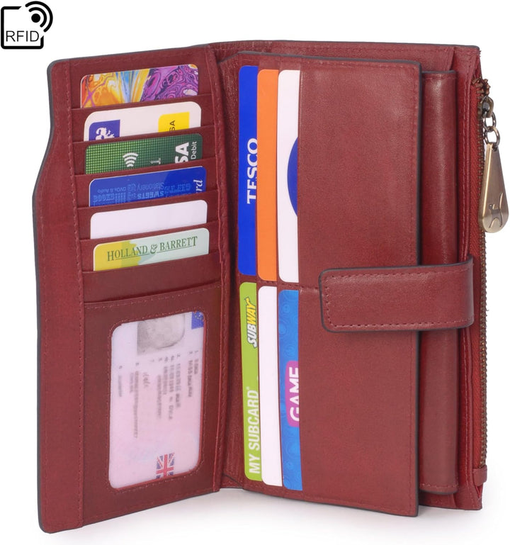 Catwalk Collection Handbags - Leder - Geldbörse/Damenbörse/Geldbeutel mit telefonfach - 20 Kreditkar