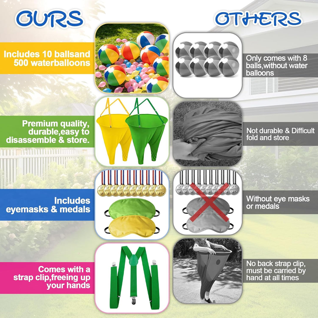 VEEKAY 538PCS Granny Pants Gartenspiel,2er-Pack übergrosse Granny Pants Hof-Spiel,Wurfspiele für Erw