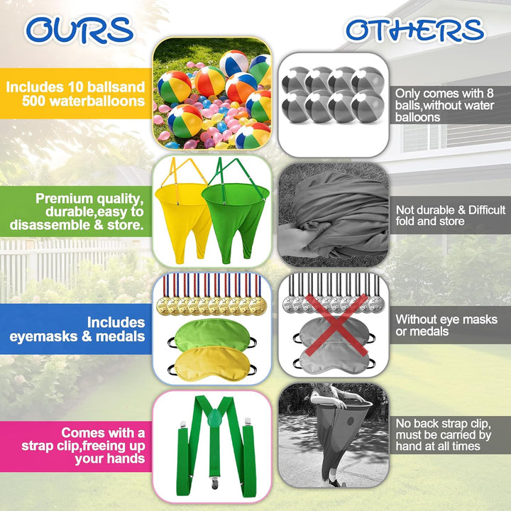 VEEKAY 538PCS Granny Pants Gartenspiel,2er-Pack übergrosse Granny Pants Hof-Spiel,Wurfspiele für Erw