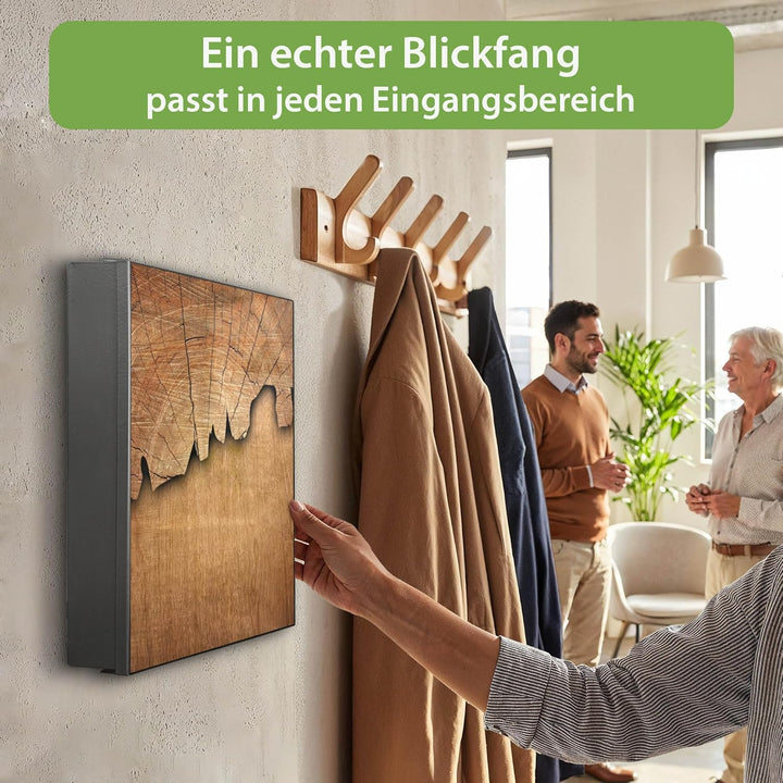 banjado Grosser Schlüsselkasten Glas - Schlüsselbox 30x30cm mit 50 Haken - Schlüsselkasten modern fü