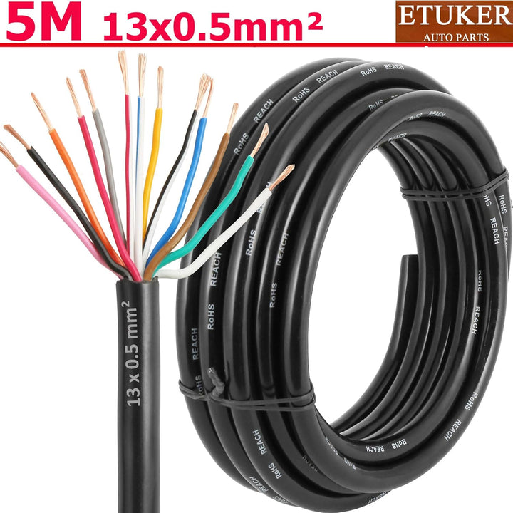 20AWG 13×0.5mm² Elektrischer Draht Kabel 13 adrig 5M Kupferkabel Fahrzeugkabel 13 polig Verlängerung