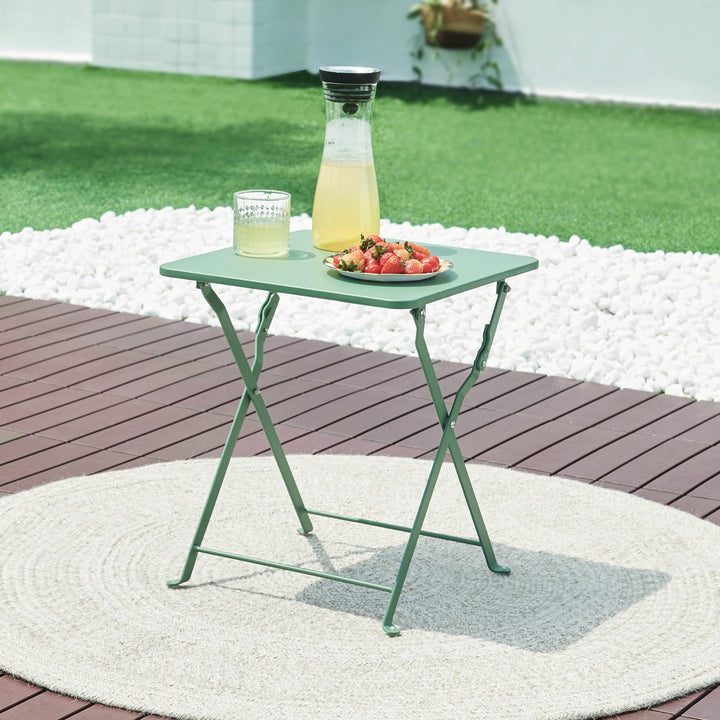 [en.casa] Campingtisch Vegårshei Klapptisch Gartentisch Stahl klappbar quadratisch Outdoor-Tisch fal
