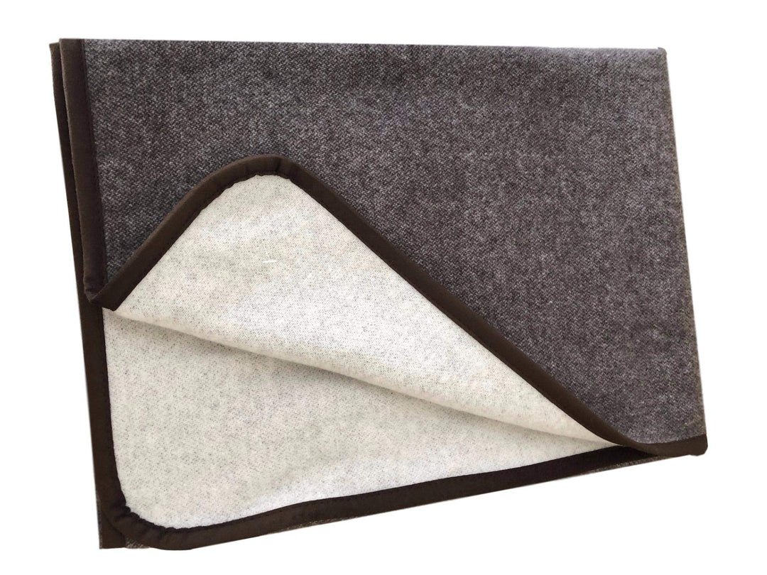 Alpenwolle Kaschmirplaid, Wolldecke, Tagesdecke, Überwurf, Plaid doppelseitig in Schokobraun/Creme (