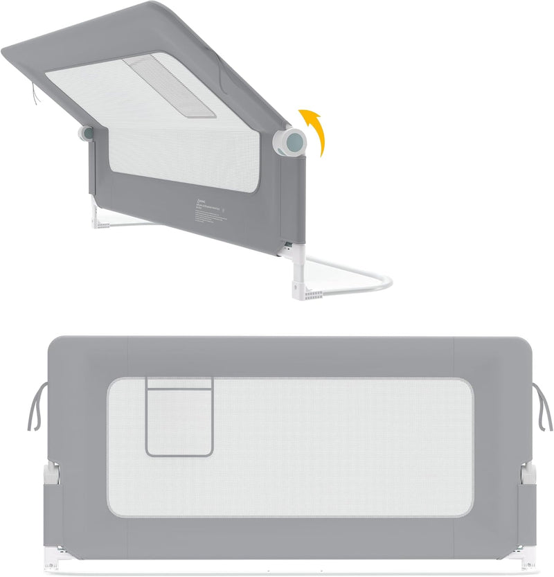 SUBTLETY 1 Seite Baby Bettgitter Umgeklappt Bettschutzgitter Set 72-86cm Höhenverstellbar Rausfallsc