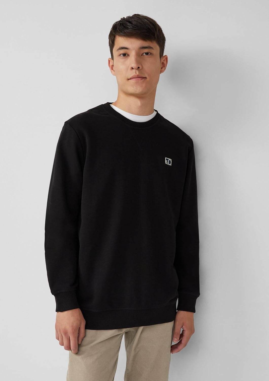 s.Oliver Sweatshirt aus Baumwollmix mit Crew Neck S 9999_schwarz, S 9999_schwarz
