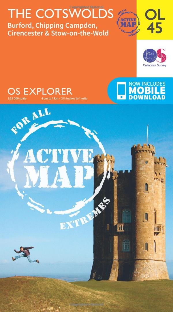 The Cotswolds, Burford, Chipping Campden, Cirencester & Stow-on-the Wold (OS Explorer Map Active), K