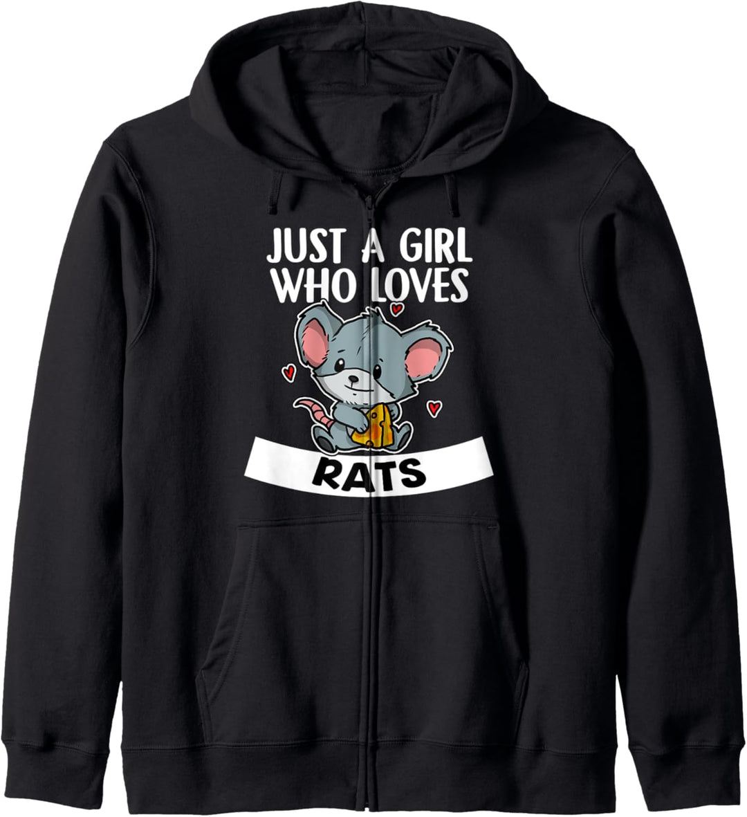 Just A Girl Who Loves Rats Lustiges Maus Ratte Kostüm Kapuzenjacke
