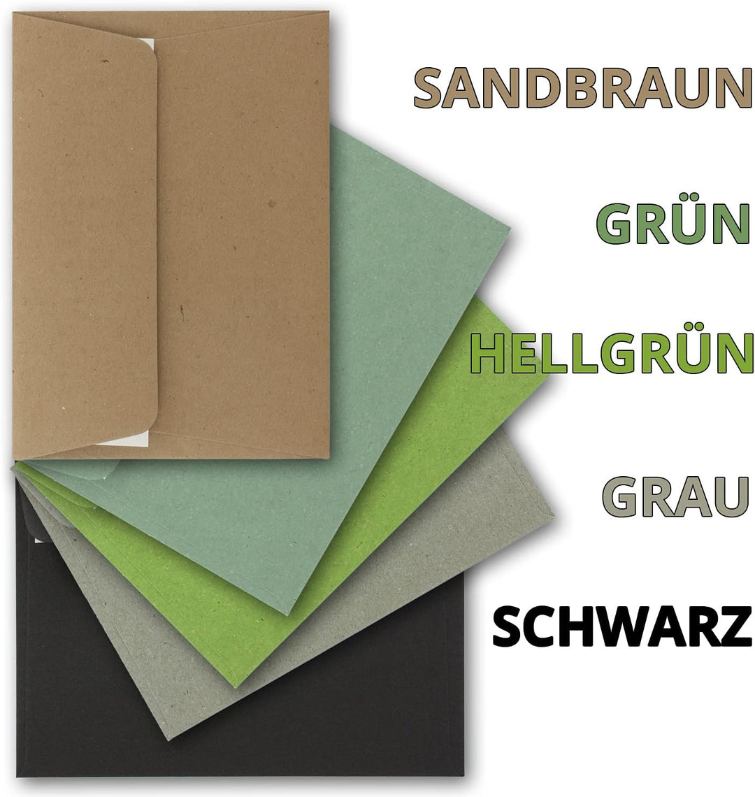 700x Vintage-Umschläge DIN B6 125 x 176 mm Kraftpapier - Farbenmix Paket - Recycling Kuverts mit Haf