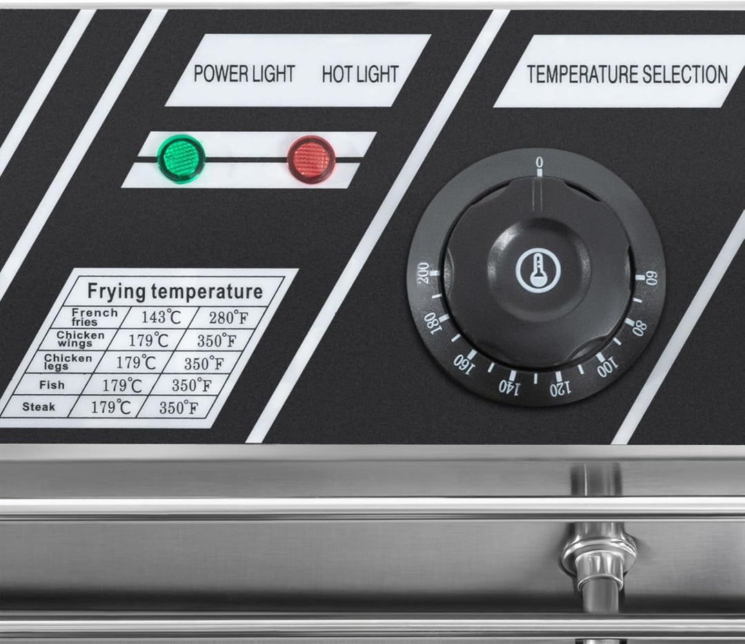 Qussse 2500W Professional Elektrische Fritteuse, Profi Kche Kaltzonen Fritteuse mit Edelstahlkorb Öl