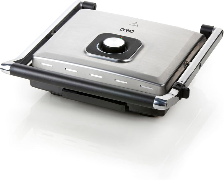 DOMO DO9135G Kontaktgrill - Edelstahl - Ideal zum Grillen von Paninis, Toasts, Fleisch, Fisch und Ge
