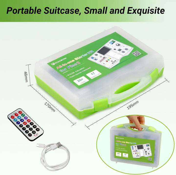 ELECROW All-in-One Kit für Pico 2 RP2350: 17 Sensoren, 21 Lektionen & Online-Tutorials auf Einer Pla