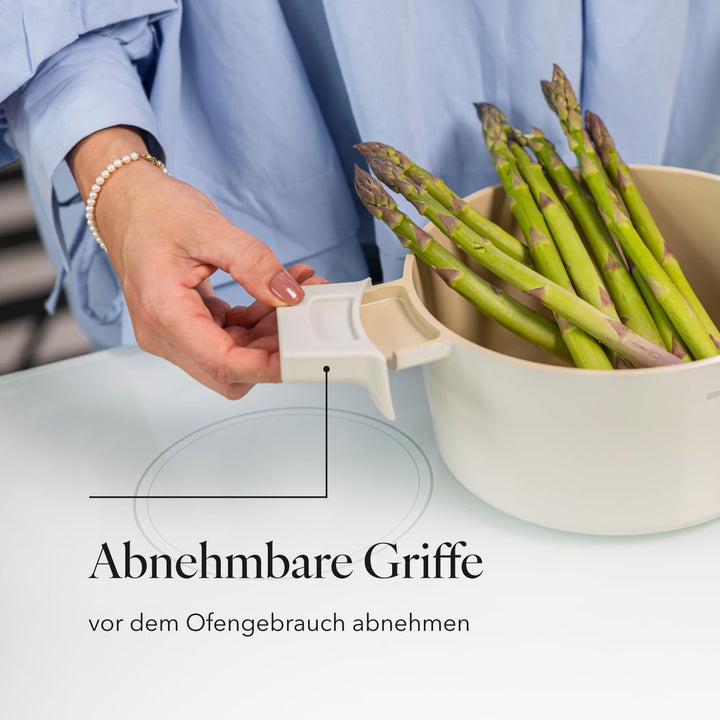 FLORINA Nube Aluminium-Topf | 24 cm | 5,8 l | Induktionsgeeignet | Kratzfeste Keramikbeschichtung |