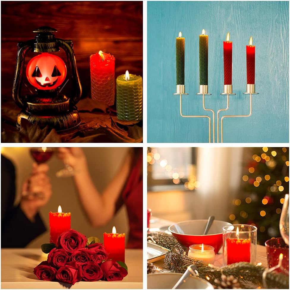 Zakouinn Bienenwachs-Kerzenherstellungsset für Kinder - 12 leuchtende Farben, Bienenwachsblätter zur