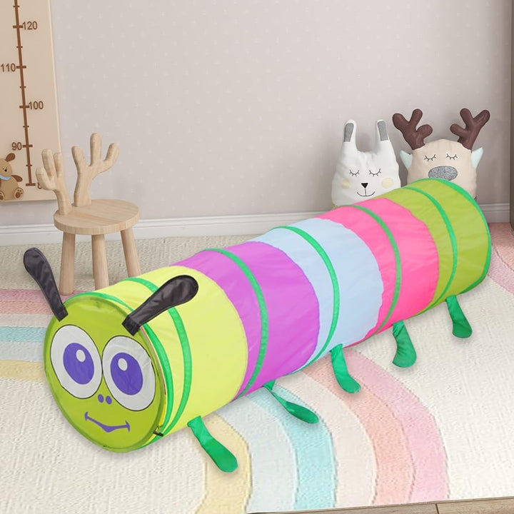 WDKXCN Tunnel Kinder, Spieltunnel für Kinder, 46 x 180 cm Faltbar Krabbeltunnel Outdoor, Farbe Spiel