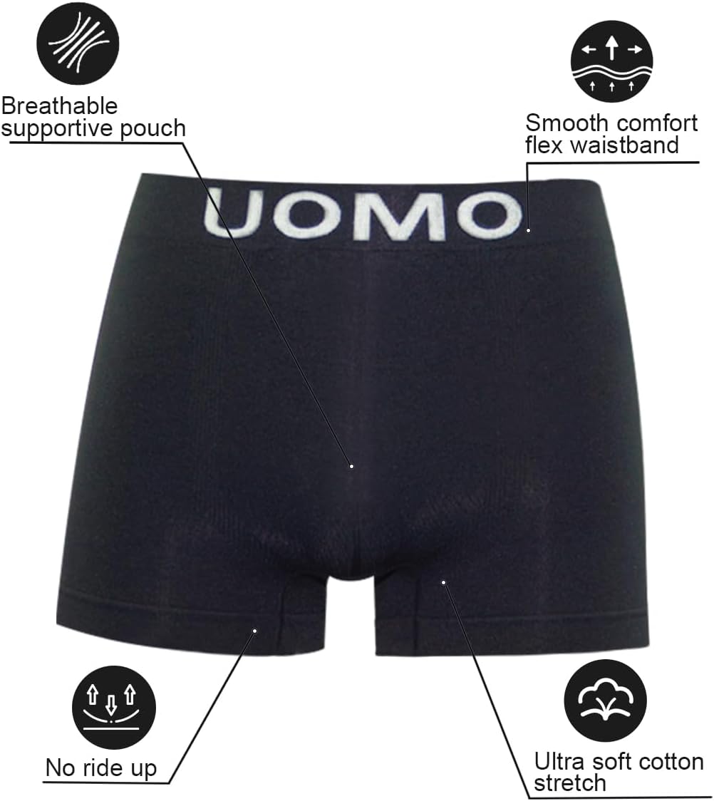 Channo UMO Herren-Boxershorts, Lycra, ohne Nähte, weich und bequem, 12er-Pack Mehrfarbiges Set A 12e