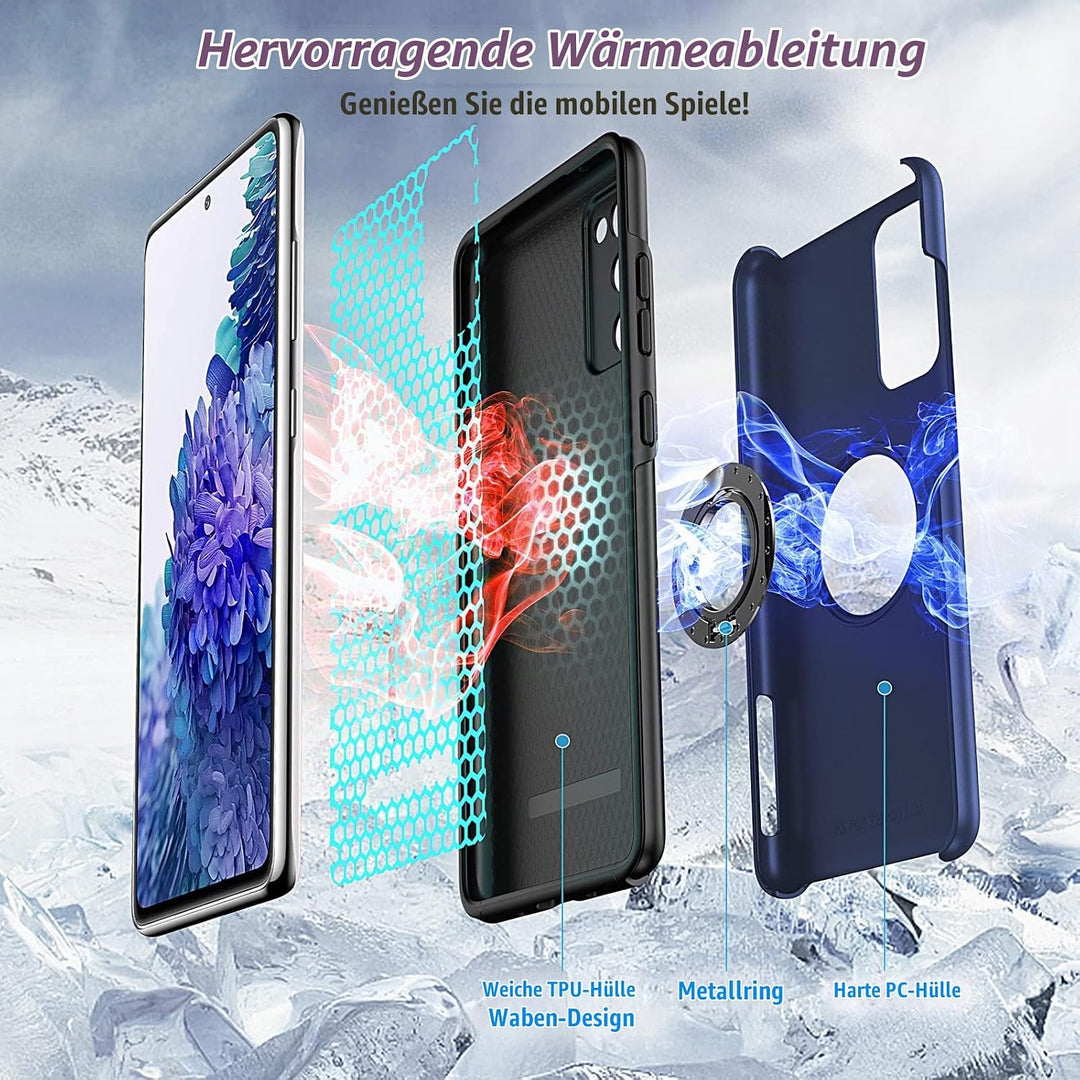 Anqrp Hiddenian Serier Hülle für Samsung Galaxy S20 FE 4G/5G, [Eingebetteter Ständer] [Wärmeableitun