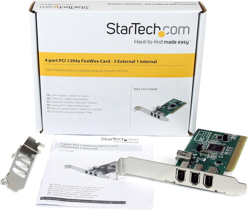 StarTech.com 4 Port 1394a FireWire PCI Schnittstellenkarte - 3x Firewire 400 extern 1x Firewire 400