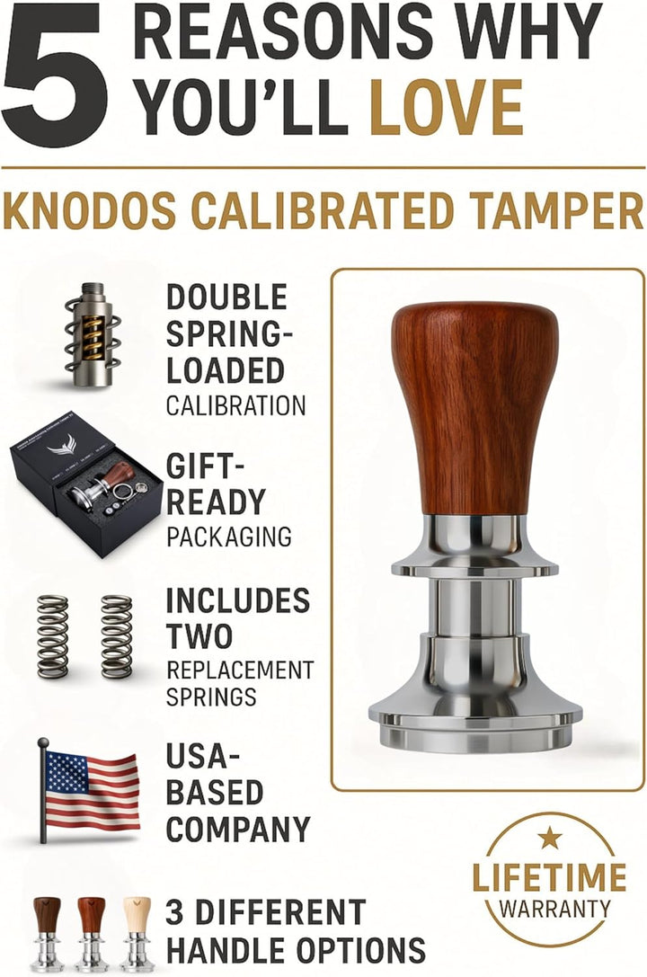 58,5mm Kaffee Tamper Rosewood Kalibrierter Self-Leveling Desing 58.5mm, 58.5mm