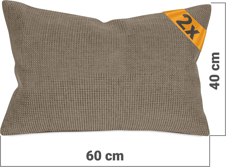 npluseins 2er Pack Kissenhüllen mit Struktur-Muster - Polsteroptik 617.767, 1 Pack (2 Stück) - Kisse