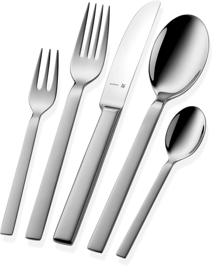 WMF Lyric Plus Besteck Set 12 Personen, 66 teilig, 60 Teile mit Servierbesteck, Hohlheftmesser, Crom