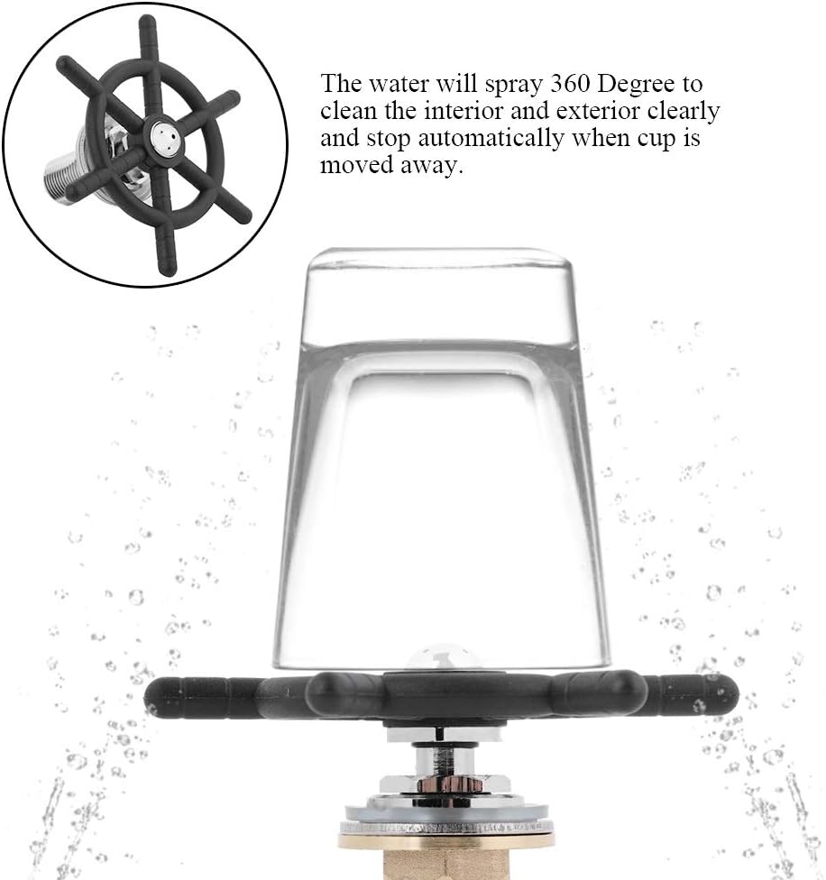 DEWIN Verre Rinçage, Edelstahl Becherspüler Glasspüler Wasserhahn Spülkopf für Bierglas Kaffeetasse