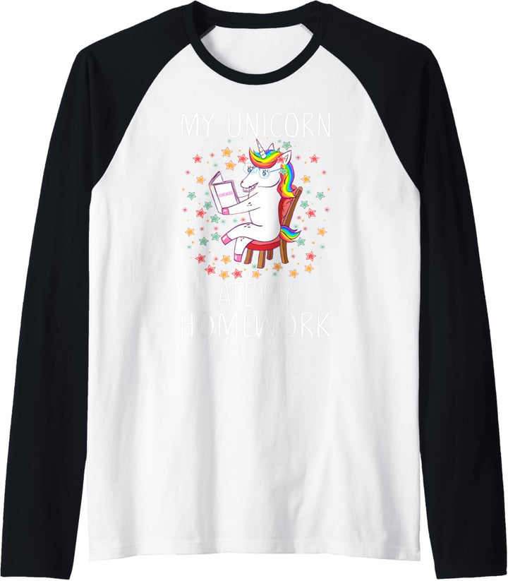My Unicorn Ate My Homework Homeschool Homeschooling Gift Raglan