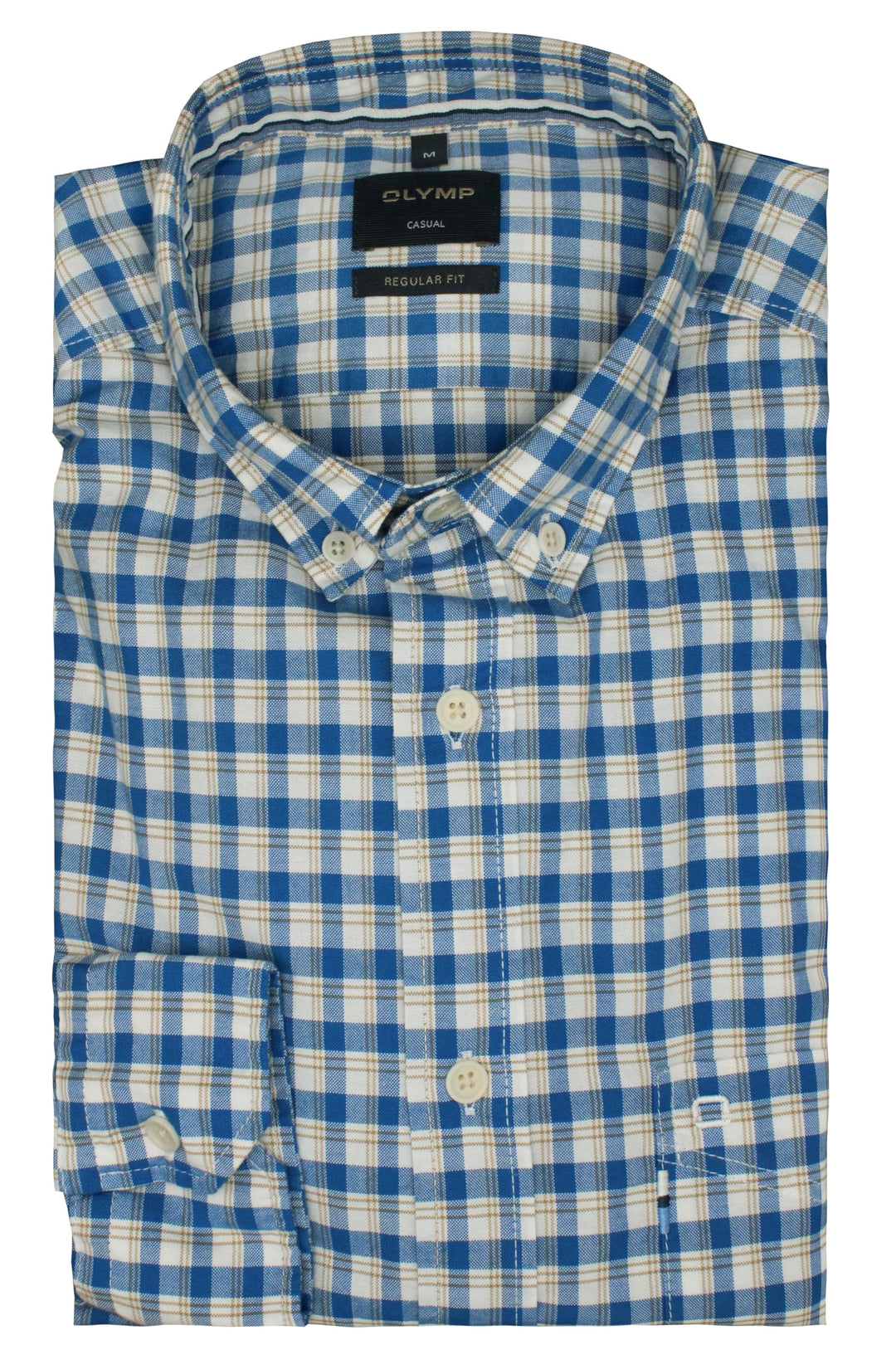 OLYMP Herren Freizeithemd Langarm Casual,Oxfort,Regular fit,Button-Down-Kragen M Bleu 11, M Bleu 11