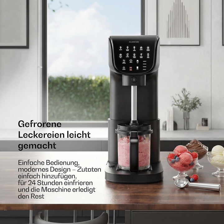 Klarstein Velaire Eismaschine – 500-W-Eismaschine, 3 Behälter à 0,6 l (insgesamt 1,8 l), 10 Programm