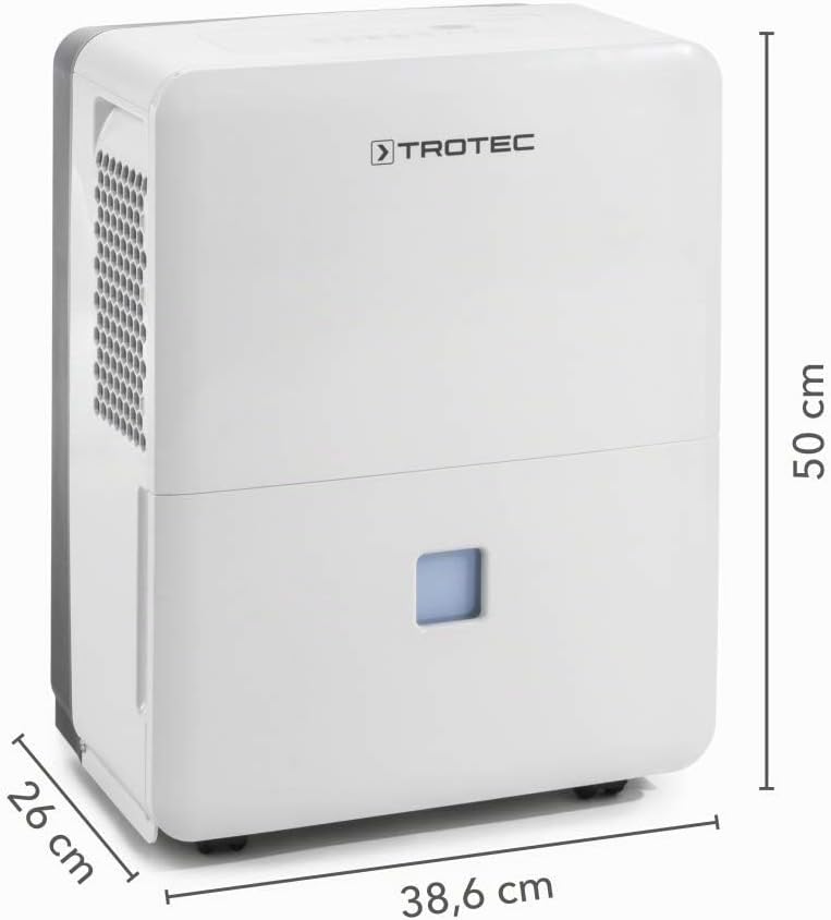 TROTEC Luftentfeuchter elektrisch TTK 96 E – Leistung 30 L/Tag – Fläche 90 m² / 230 m³ – Raum Entfeu